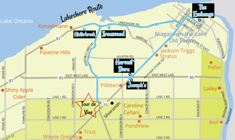 niagara on the lake bike tour map